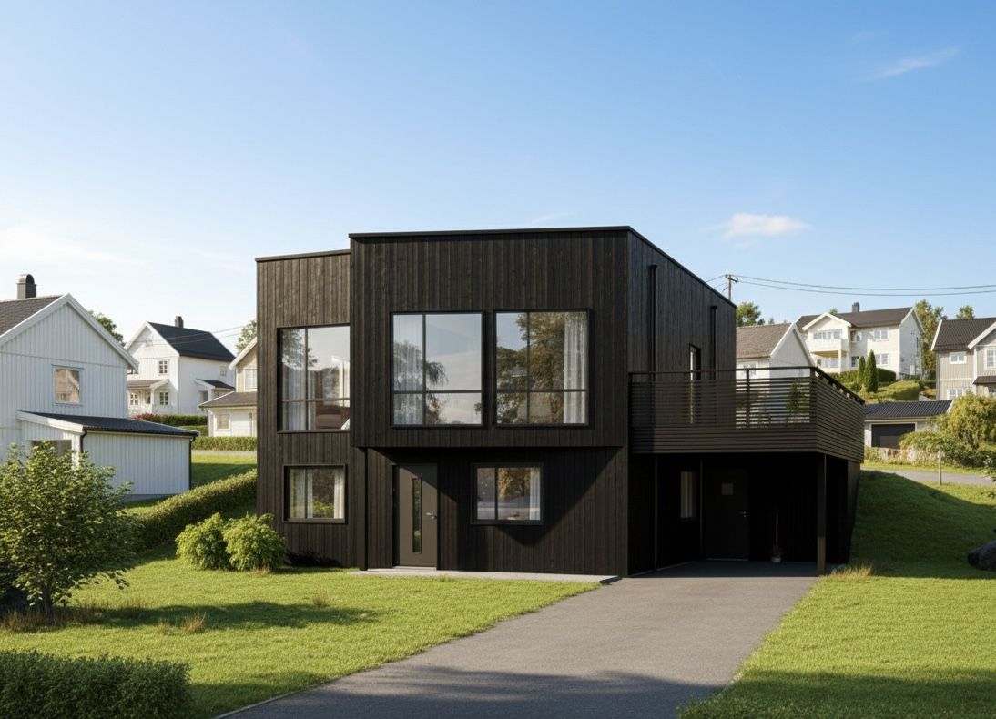 Arkitekttegnet bolig Vestfold - moderne fasade
